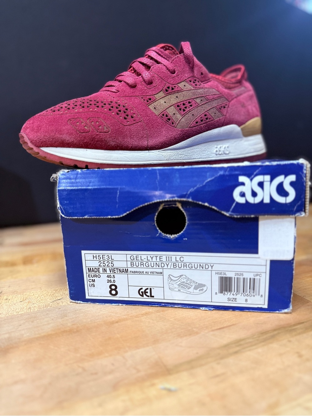 ASICS Gel-Lyte III LC Burgundy Laser Cut